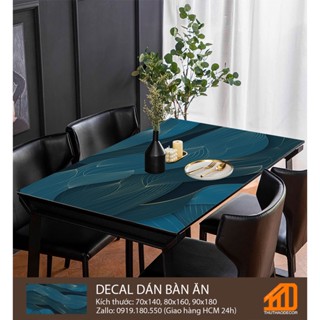 Dán bàn ăn SÓNG XANH ĐẬM - Tân trang nhà cửa