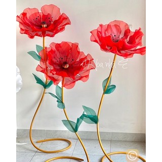 1 Trụ hoa poppy đỏ 1.5m
