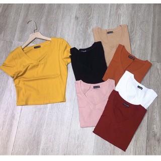 ÁO THUN TRƠN CROPTOP TAY NGẮN DÁNG ÔM VẢI XỊN ĐẸP- ảnh thật sp
