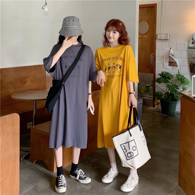 IELGY Đầm Ngắn Tay Phong Cách harajuku Thời Trang Cho Nữ