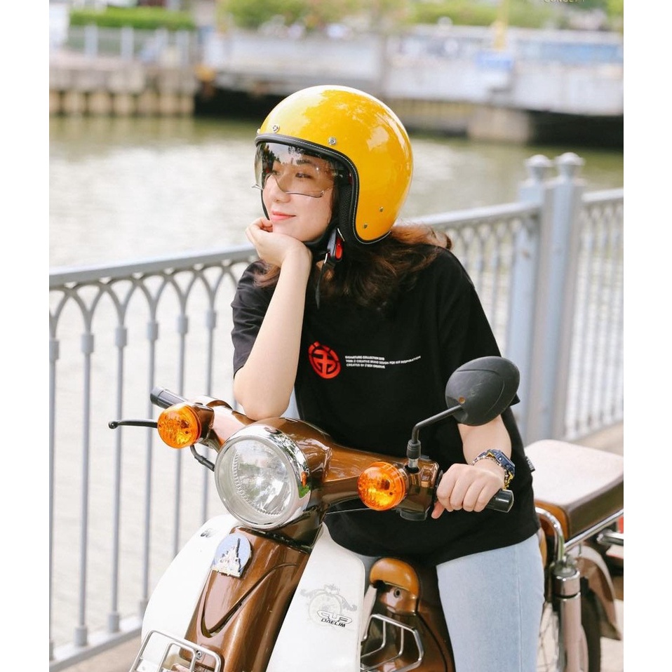 Mũ bảo hiểm 3/4 SUNDA 388 kính âm. Hàng chính hãng, bảo hành 2 năm.