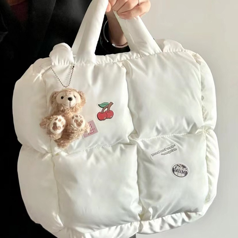 Túi Tote Mềm Đeo Vai Màu Trơn Họa Tiết Caro Cổ Điển Cho Nữ JP5