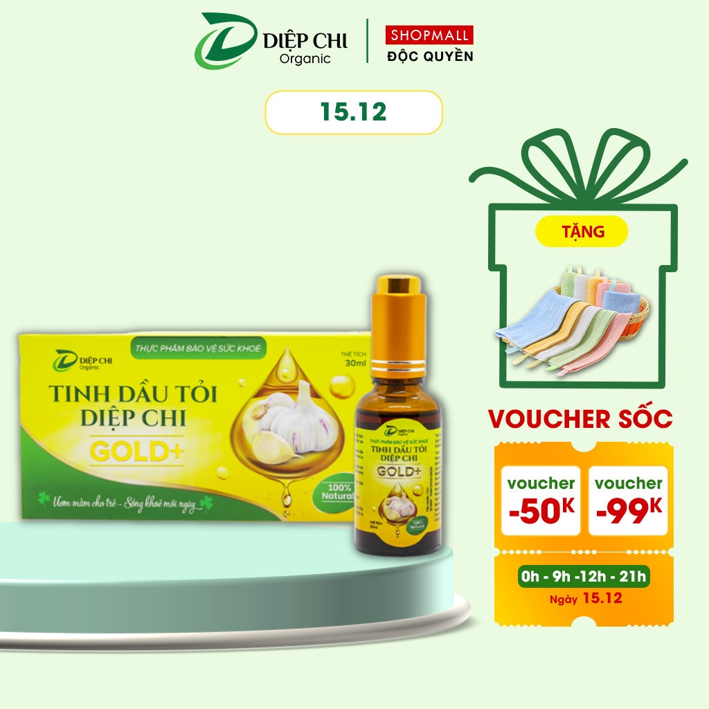 Tinh Dầu Tỏi DIỆP CHI Gold+ Giúp Bé Giảm Hắt Hơi Sổ Mũi Và Tăng Sức Đề Kháng - Chai 30ml
