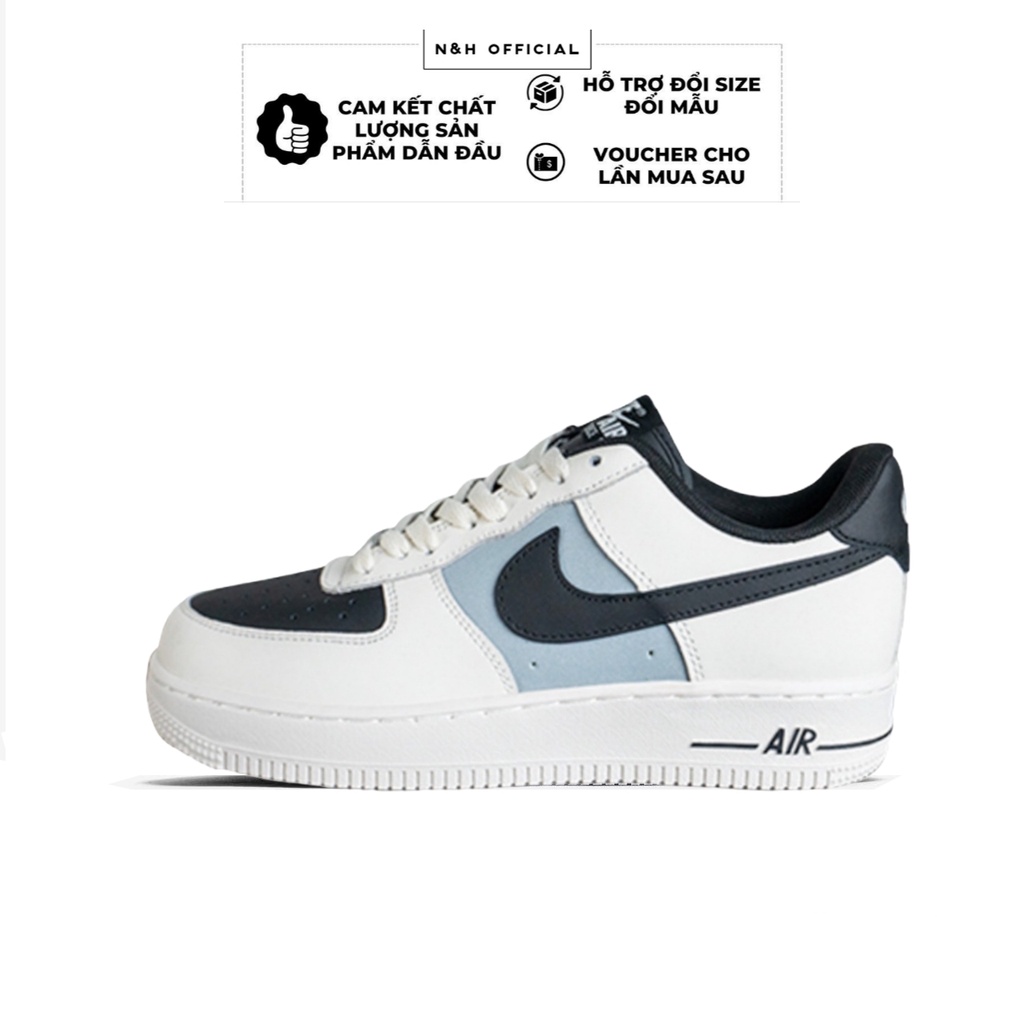 Giày_nike nam nữ, Giày AF1 Xanh Kem Mũi Đen SC Full box bill