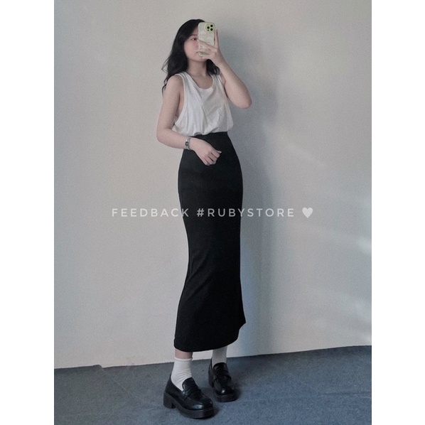 Chân Váy Midi Thun Thiết Kế Chất Đẹp