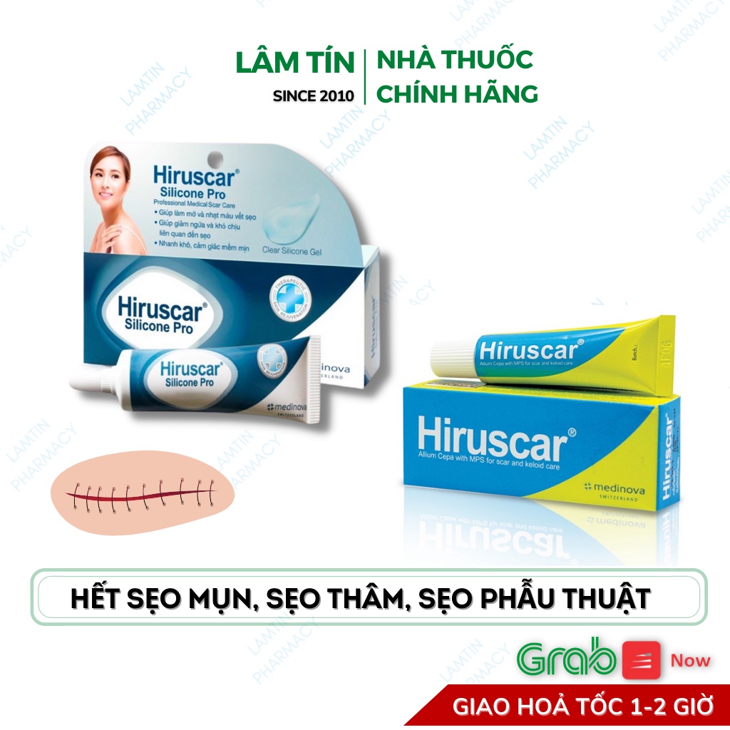 Hiruscar gel - Cải thiện sẹo vừa, sẹo nhỏ, sẹo lõm ( TUB 5G )