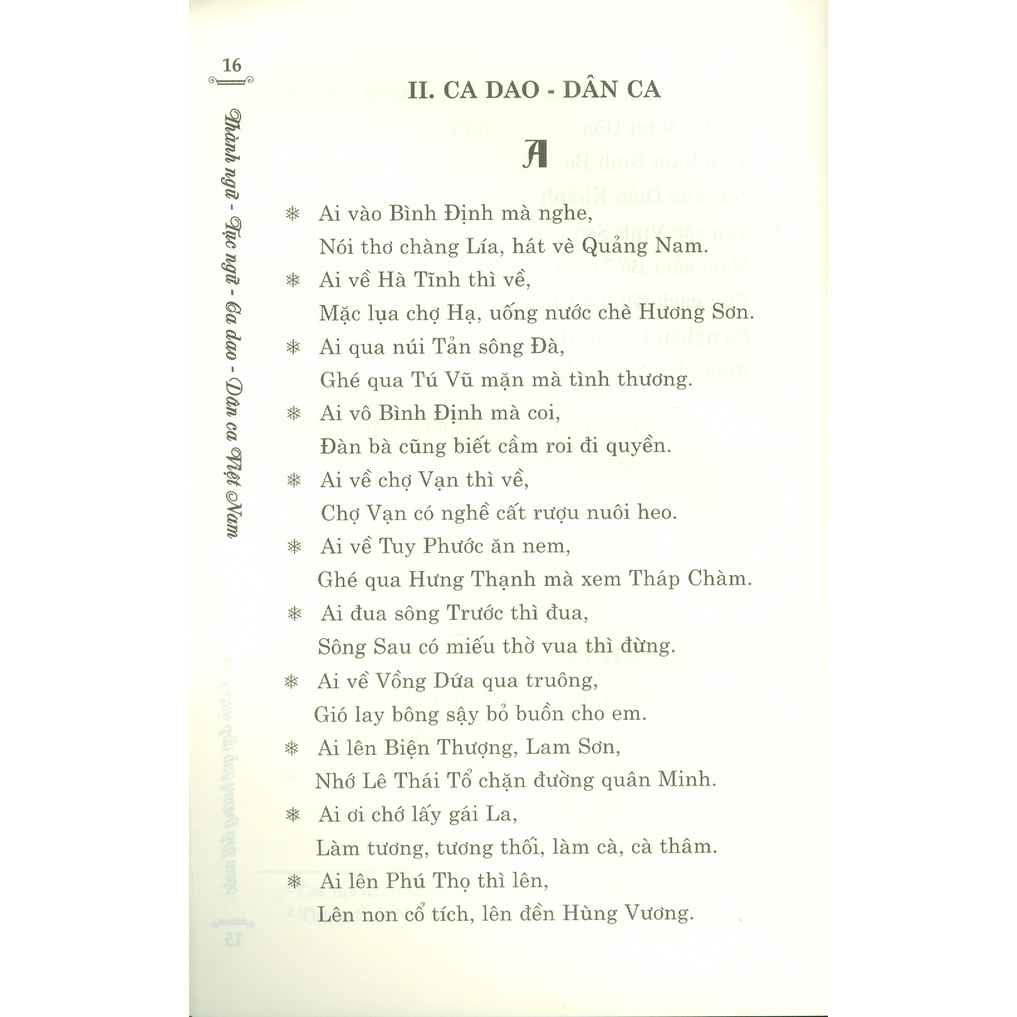 Sách - Thành Ngữ - Tục Ngữ - Ca Dao - Dân Ca Việt Nam