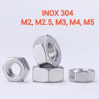 Đai ốc - ê cu inox 304 m2, m2.5, m3, m4, m5