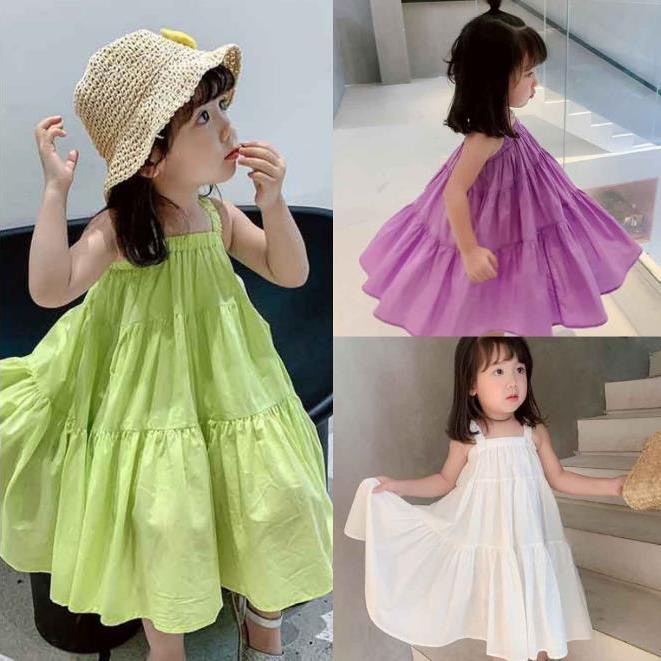 Váy maxi 2 dây bé gái 3 tầng