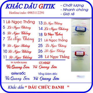 Khắc dấu chức danh, dấu bền đẹp đẳng cấp, Dấu Tổng Giám đốc, Chủ tịch HĐQT,..