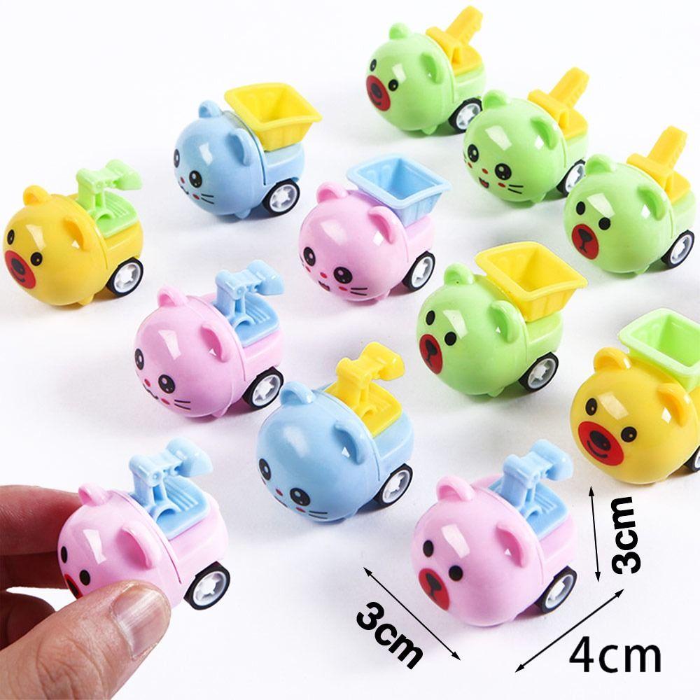 SUSANS Bộ 5 Mô Hình Xe Buýt Hoạt Hình Bằng Nhựa Dễ Thương Cho Bé