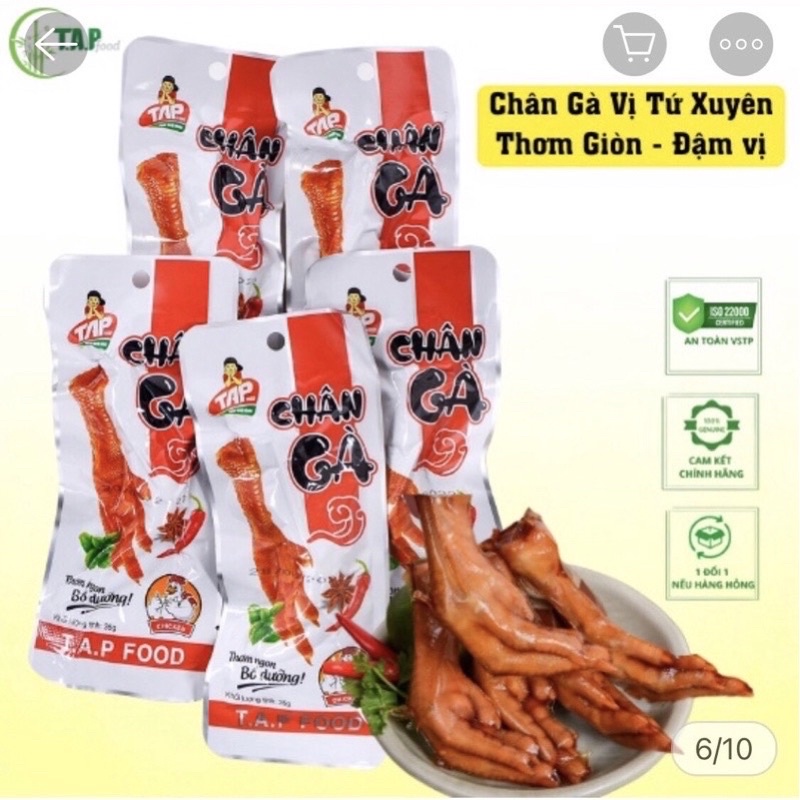 BỊCH (50 CHIẾC) Chân gà Tapfood đỏ 35g của Việt Nam siêu ngon