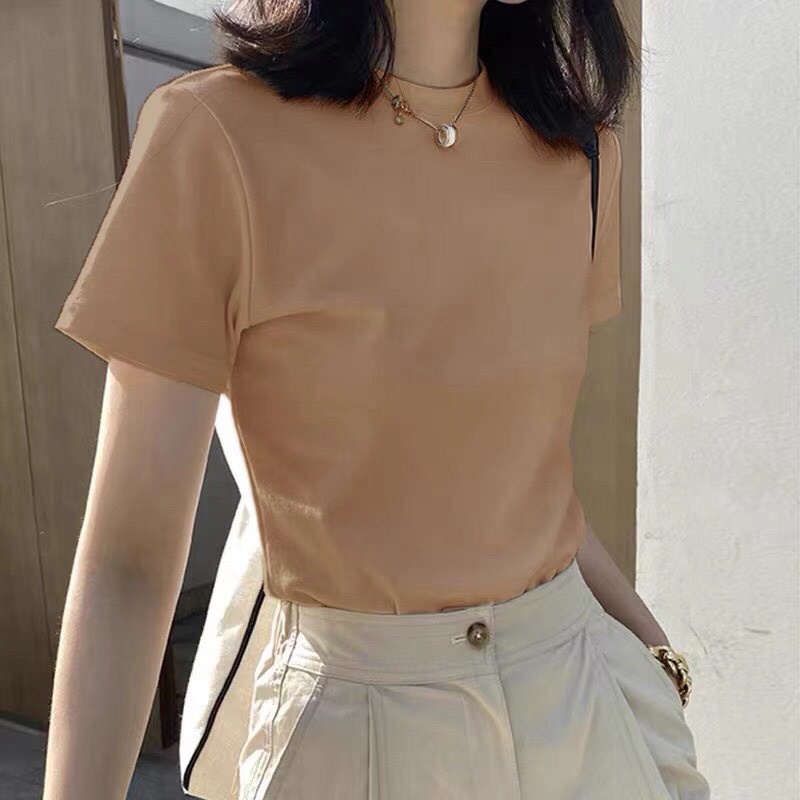 Áo thun trơn nữ Uni cổ tròn cộc tay dáng vừa basic Melya cao cấp, áo phông trơn nữ  UNi cotton đen trắng chất vải đẹp U1 | BigBuy360 - bigbuy360.vn