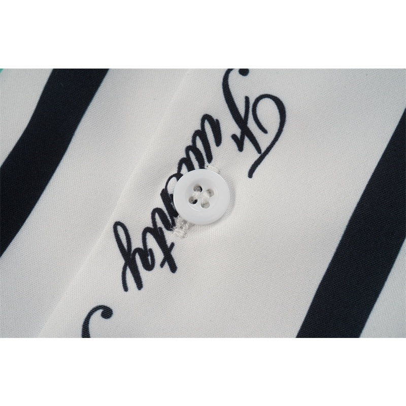 Maniee DE Viir Áo Sơ Mi Ngắn Tay In Chữ Màu Tương Phản Đường Phố Cao Cấp