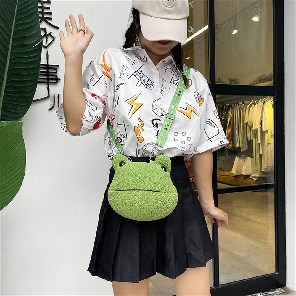 LEISURE Túi Đeo Chéo Hình Chú Ếch Ngộ Nghĩnh Đáng Yêu Cho Bạn Gái