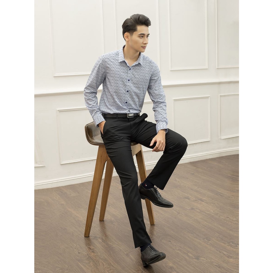 Áo sơ mi nam dài tay Aristino sợi sồi form slim  ALS22109-