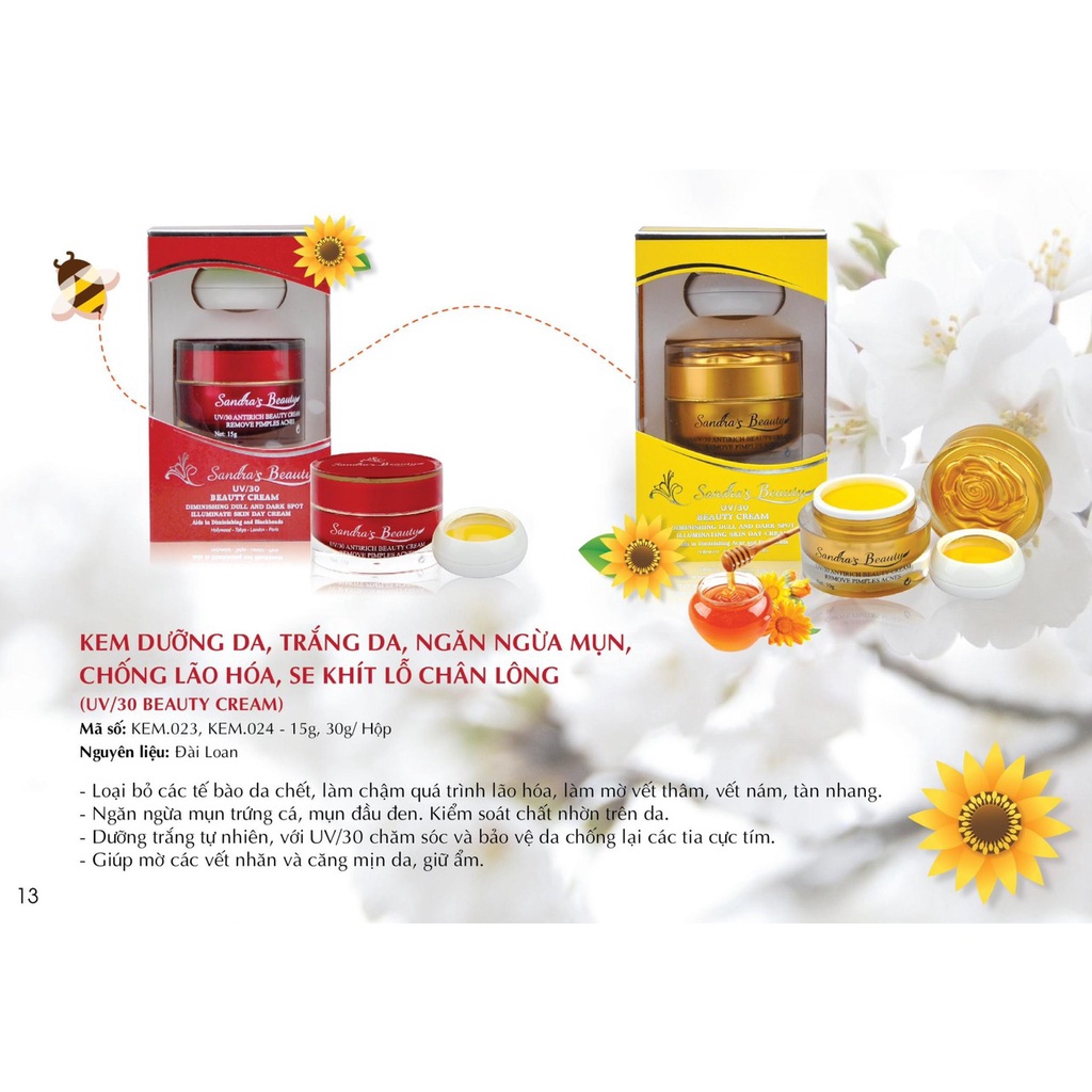 KEM DƯỠNG TRẮNG DA UV30 SANDRA'S BEAUTY CREAM