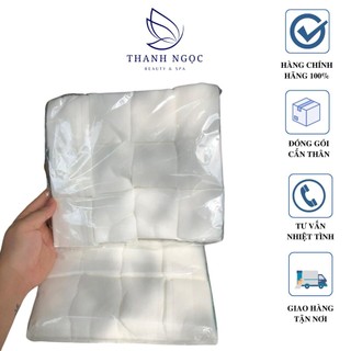 Bông phun xăm cắt sẵn, miếng bông lau tẩy trang 1200 miếng dùng  đắp toner, spa, thẩm mỹ viện, phun xăm