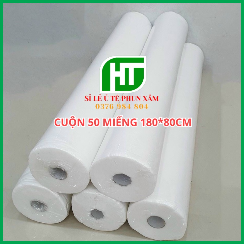 Tấm Lót Giường, Trải Giường Phun Xăm, Spa, Thẩm mỹ - Cuộn 50 Miếng 80x180cm