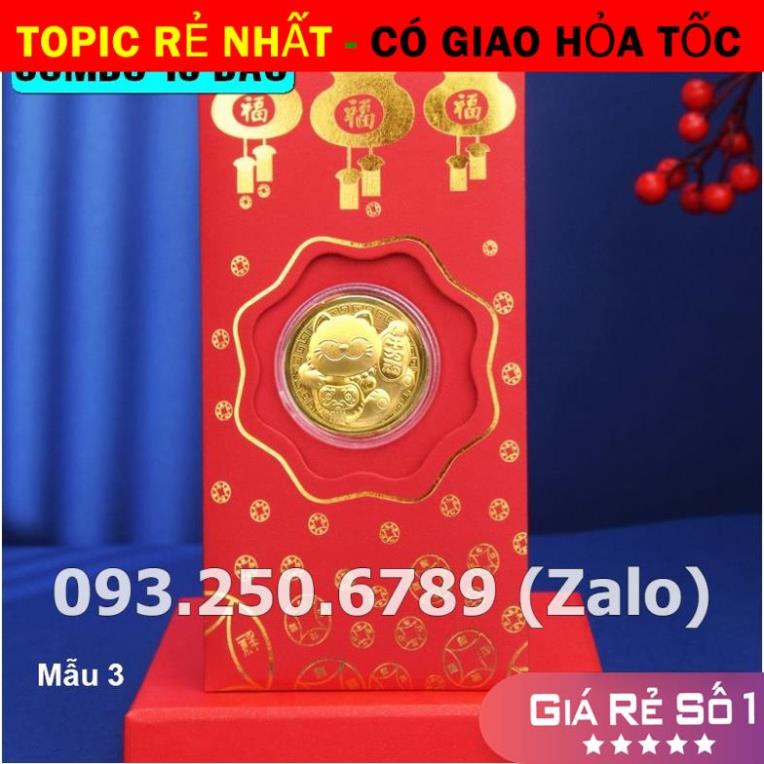 [HÓT 2023] [SỈ 10 CÁI] Bao Lì Xì Mèo Mạ Vàng Tết Mão May Mắn Tài Lộc - Bao Lì Xì Mạ Vàng Thần Tài Tết 2023