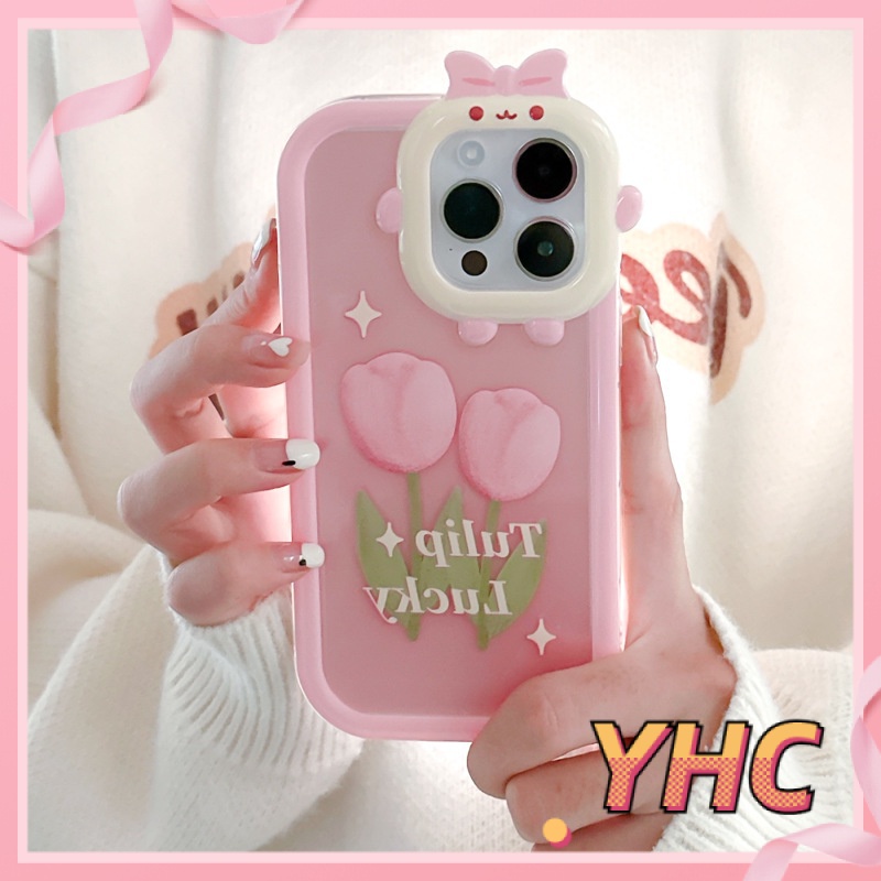 Ốp iPhone Vỏ điện thoại di động của quái vật nhỏ hoa tulip tươi 6 / 6S / 6splus / se / 7 / 7plus / 8 / 8plus / X / xs / xsmax / 11 / 12 / 13 / 14  pro max-6001