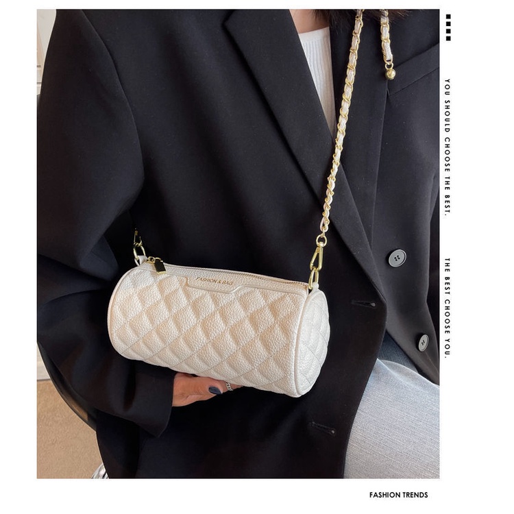 Túi Đeo Chéo Hình Trụ Cỡ Nhỏ Phong Cách Mới Cao Cấp Cho Nữ