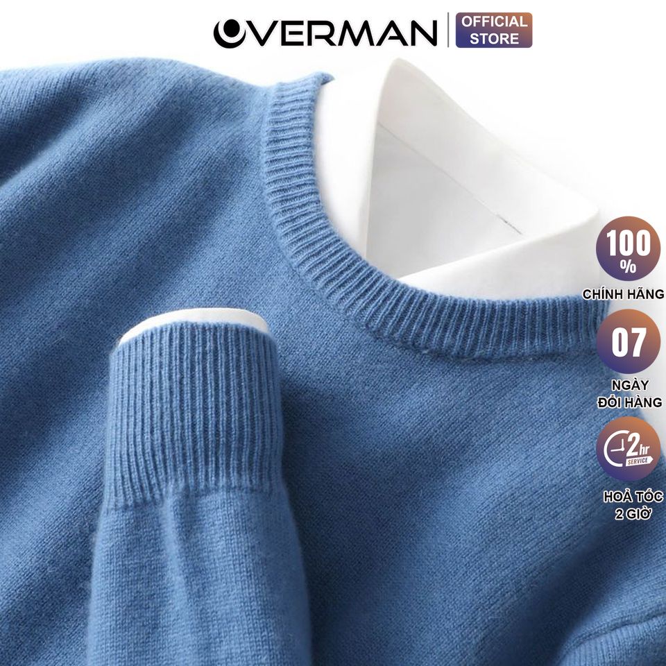 Áo len nam Sweater unisex form rộng vá cổ kiểu dáng trẻ trung phong cách Hàn Quốc xu hướng AL03 - OVERMAN