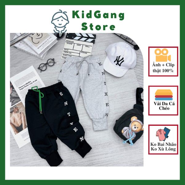 Quần dài bé trai, quần nỉ bé trai, nỉ da cá KIDGANG 10-22kg (Entexen)