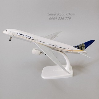 Máy bay mô hình tĩnh 20cm có bánh American United Airlines B787