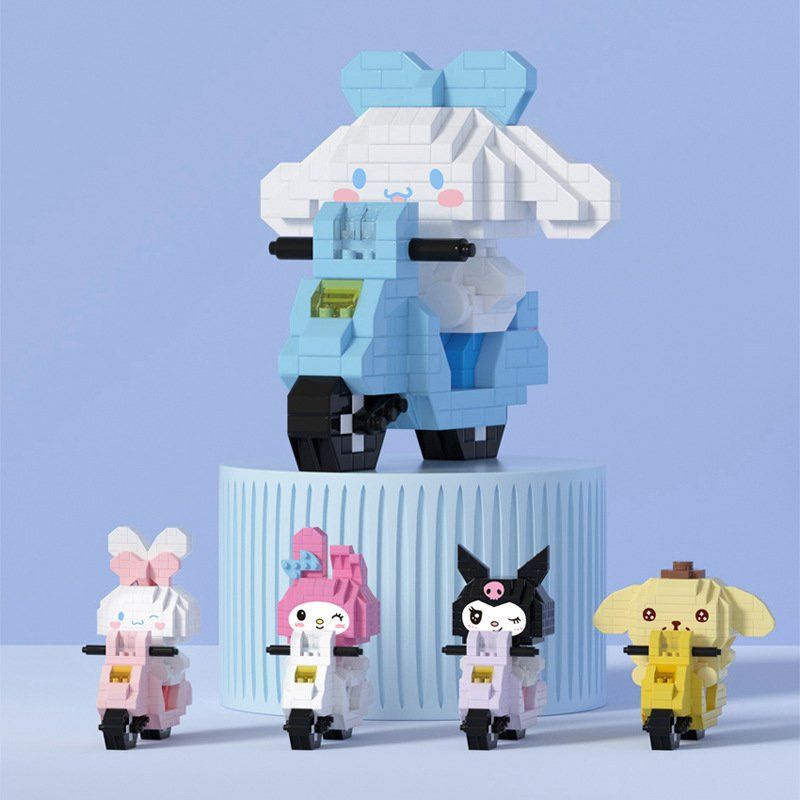 Mô Hình Đồ Chơi Lắp Ráp Du Lịch Thỏ Kuromi, Thỏ Hồng Melody,Thỏ Tím, Cinnamoroll, Purin SHOPBECAT