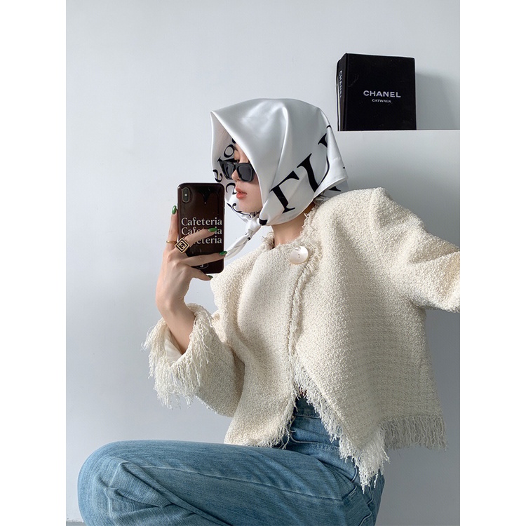 Áo Khoác Cardigan Dệt Kim Tay Dài Dáng Rộng Phối Tua Rua Phong Cách Cổ Điển Thời Trang Mùa Thu Mới 2022