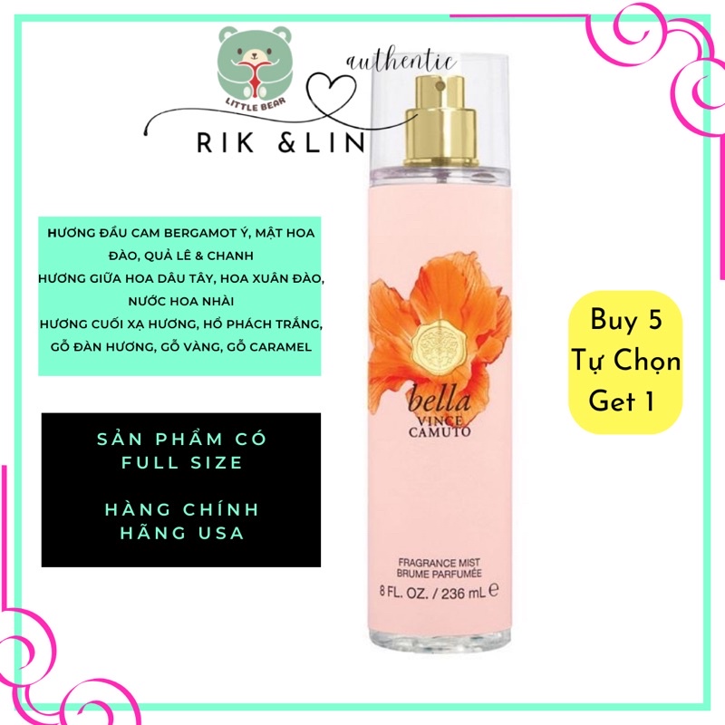 Auth USA _BELLA VINCE CAMUTO - Xịt Thơm Body Mist Toàn Thân
