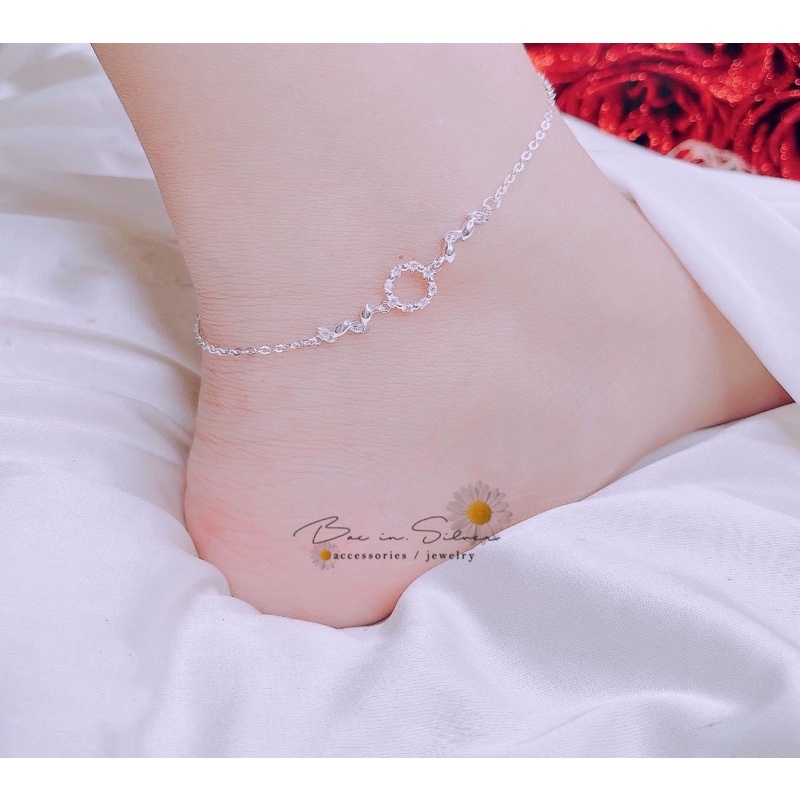 Lắc chân bạc ta mặt đá tròn thóc Bạc ỉn