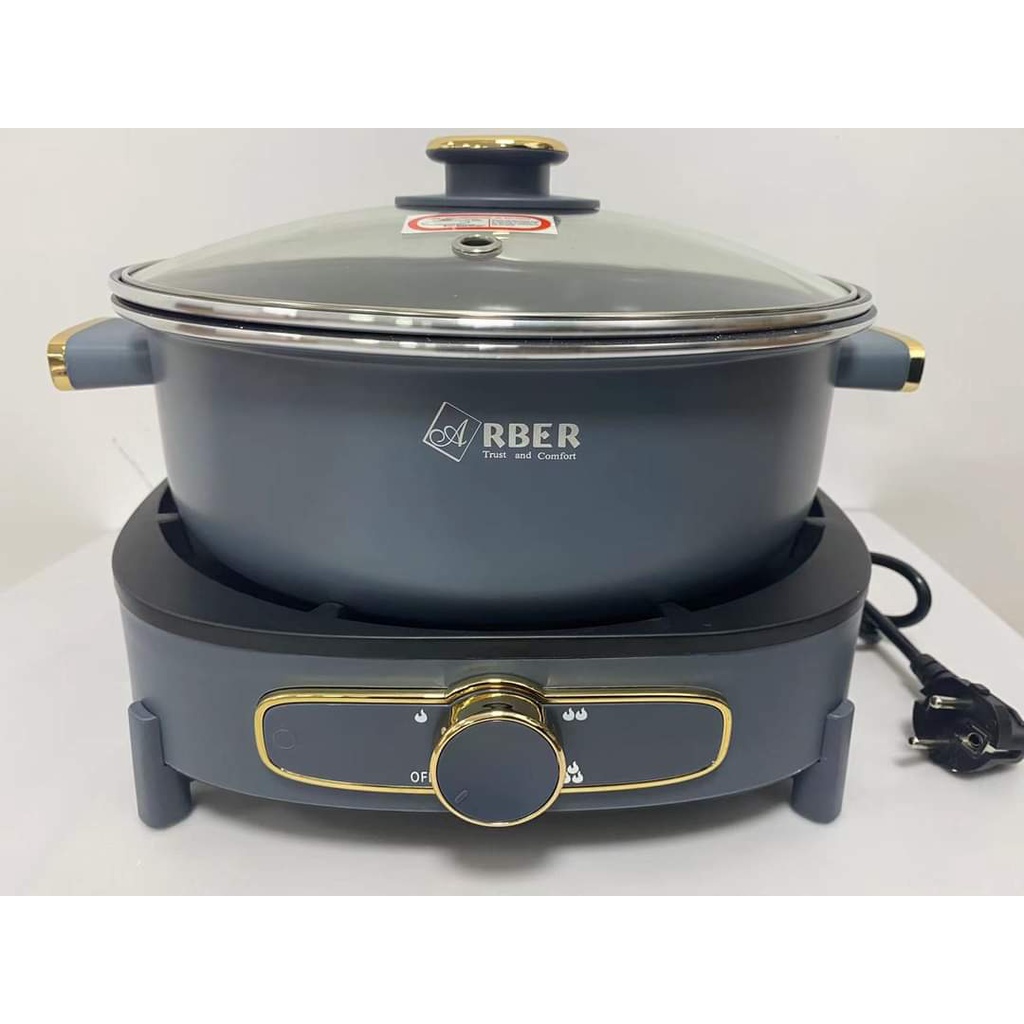 Nồi lẩu điện đa năng Arber dung tích 6 lít HH5.5LGRAY hàng chính hãng bảo hành 12 tháng