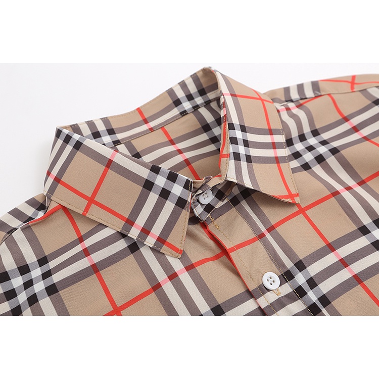 Áo Sơ Mi Tay Ngắn Họa Tiết Sọc Caro Phong Cách Thời Trang Đường Phố