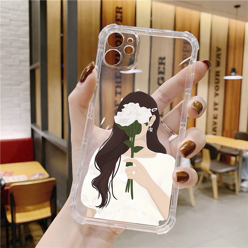 Ốp lưng iphone cặp đôi Tặng Hoa dẻo trong case 14plus 14 pro max 13 12 promax 11 mini 6 6s 7 8 plus x xr xs Se