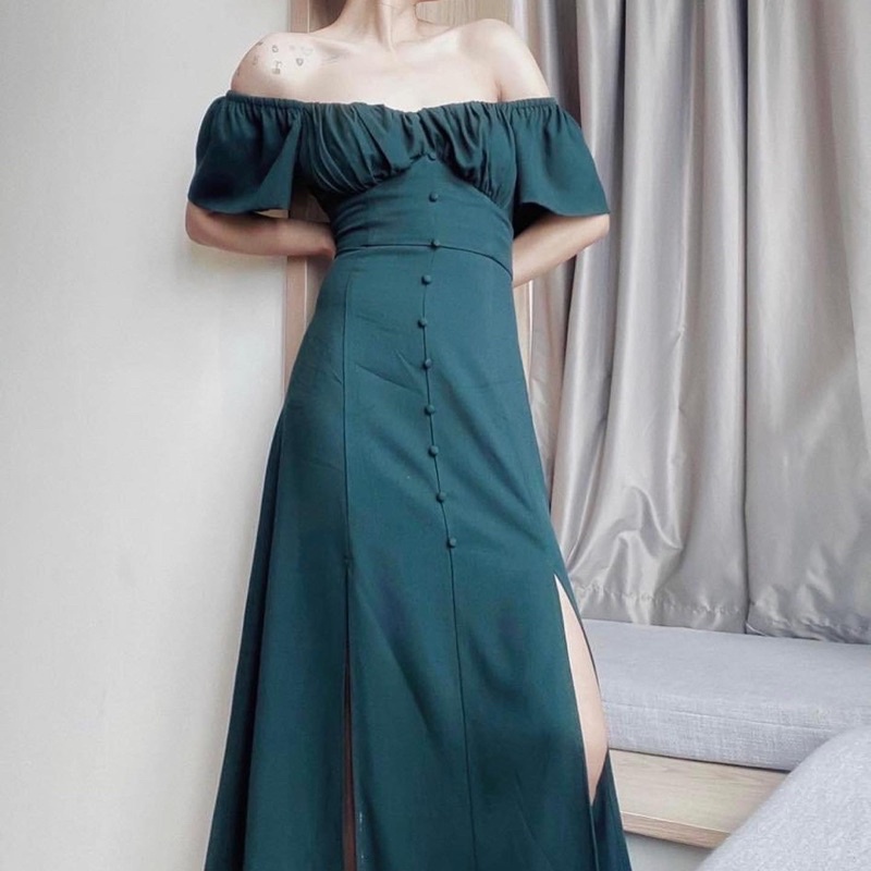 Đầm xẻ tà Gago mặc được 2 kiểu