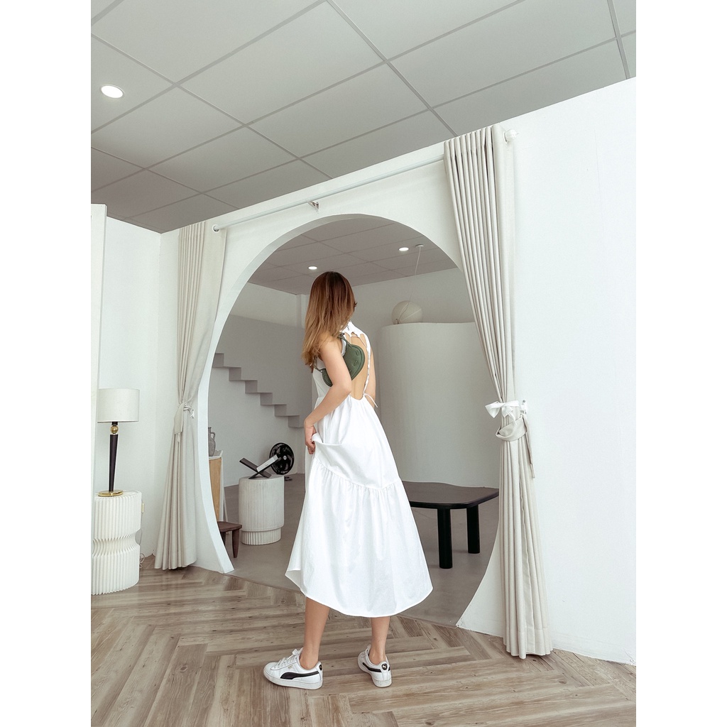Đầm dài trắng khoét lưng Dilys Dress Gem Clothing SP060741