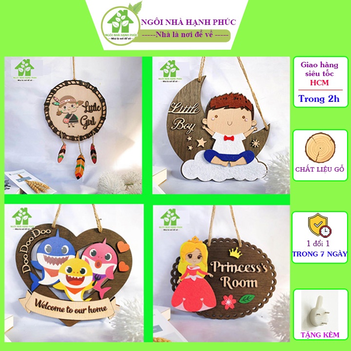 Bảng gỗ decor trang trí treo cửa phòng cho bé TỔNG HỢP NHIỀU MẪU