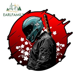  Earlfamily 13cm x 12,2cm xe máy nhật bản samurai riders vinyl chống thấm nước nhãn dán xe cửa sổ decal máy tính xách tay dán xe máy auto wrap 