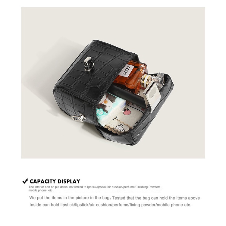 Túi Đeo Chéo Mini Hình Vuông Họa Tiết Da Cá Sấu Phong Cách Mới Cho Nữ