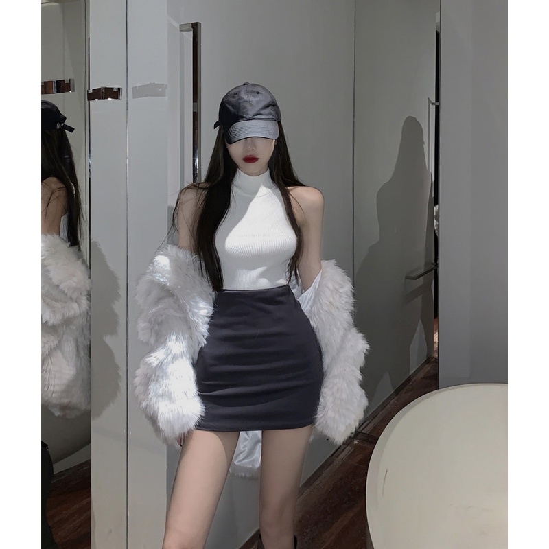 Chân Váy Lưng Cao Màu Trơn Thiết Kế Mới Thời Trang Mùa Thu Dành Cho Nữ