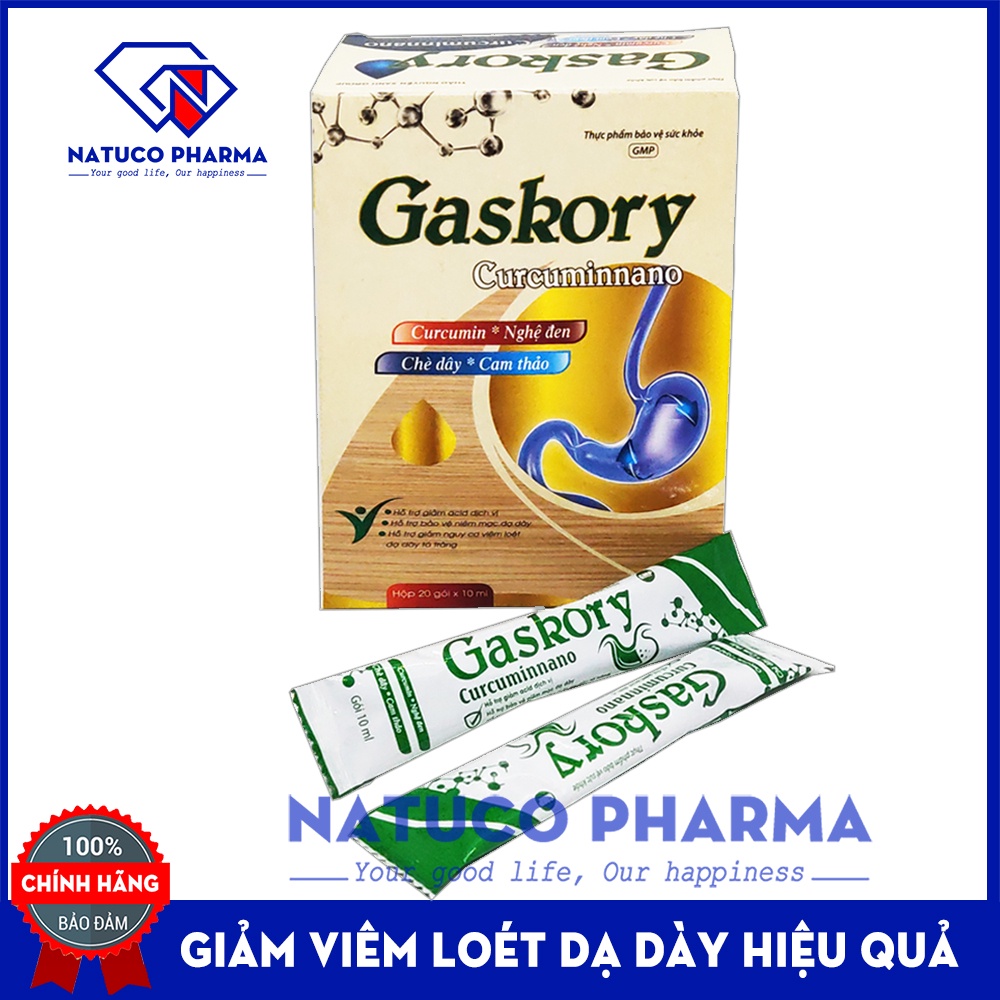 Gel uống đau dạ dày tá tràng, hết trào ngược thực quản Gaskory Curcumin Nano - thành phần từ thảo dược, nghệ đen