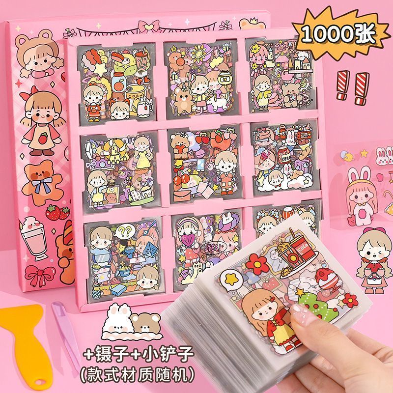 100 tấm sticker cute dán trang trí sổ tay, vở, bình nước, hộp bút