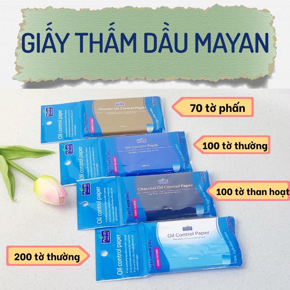 Giấy Thấm Dầu Mayan skincare loại bỏ dầu và bụi