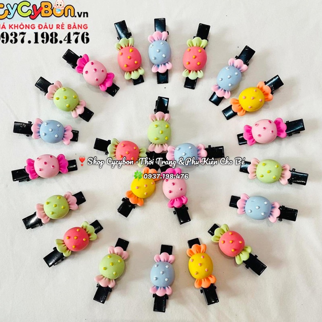 Set 5 Kiểu Kẹp Tóc Cho Bé Kiểu Viên Kẹo Khác Màu