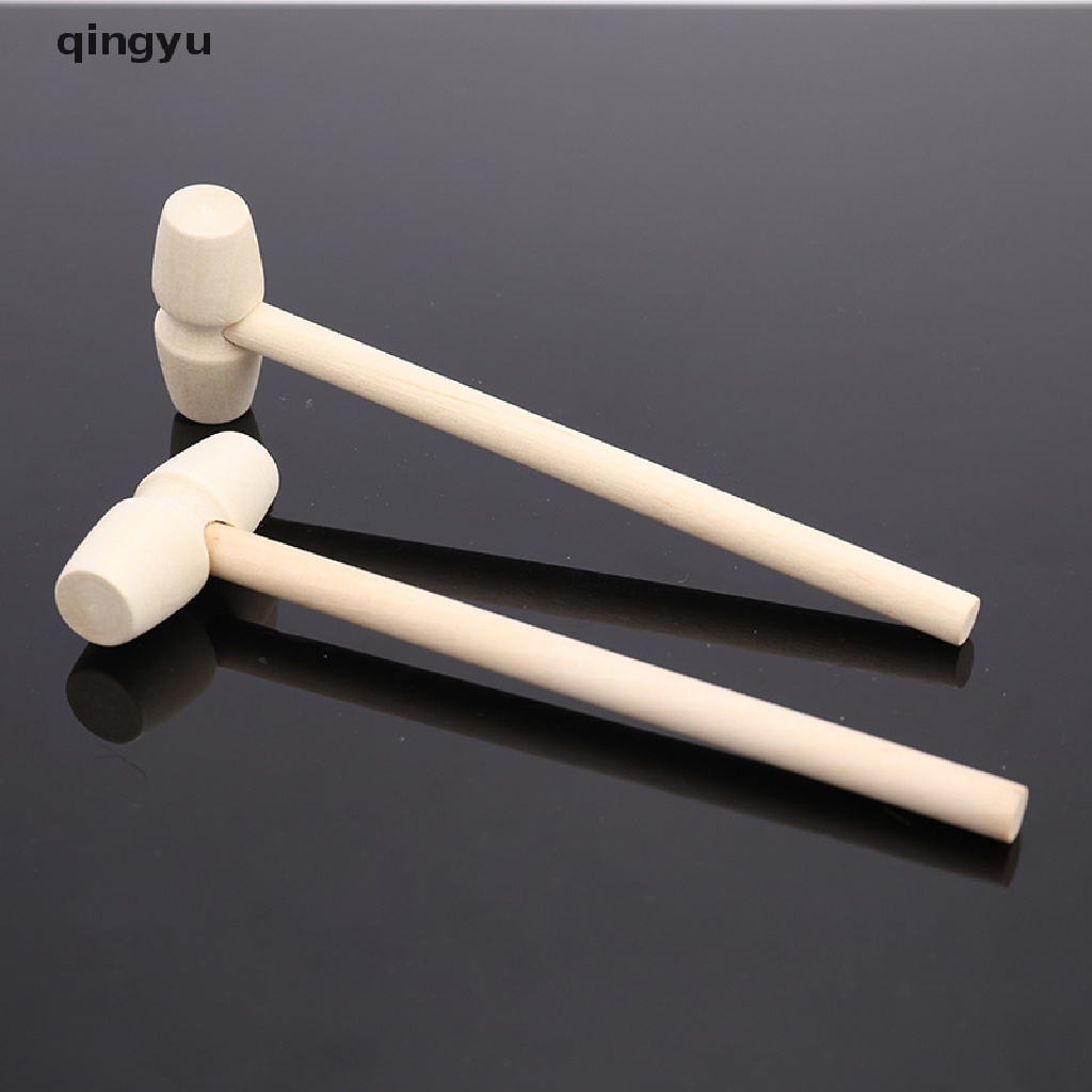 Bộ 10 Búa Đập Bánh Kem Bằng Gỗ Trơn Đầu Phẳng Cho Bé