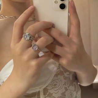 Nhẫn Cặp Đính Pha Lê Phong Cách Vintage Tinh Tế