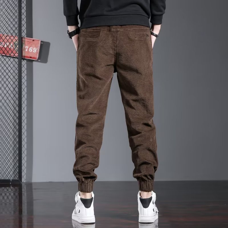 Quần Legging Thể Thao Chất Liệu Nhung Kẻ Thời Trang Dành Cho Nam Giới Có Size M-5XL