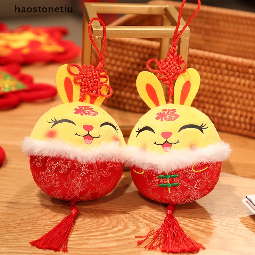 Thỏ Nhồi Bông Phong Cách Trung Hoa Dễ Thương Dùng Trang Trí Nhà Cửa